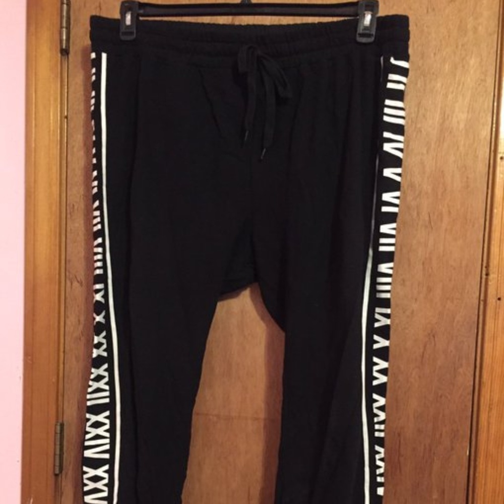 Black Roman Numerals Joggers